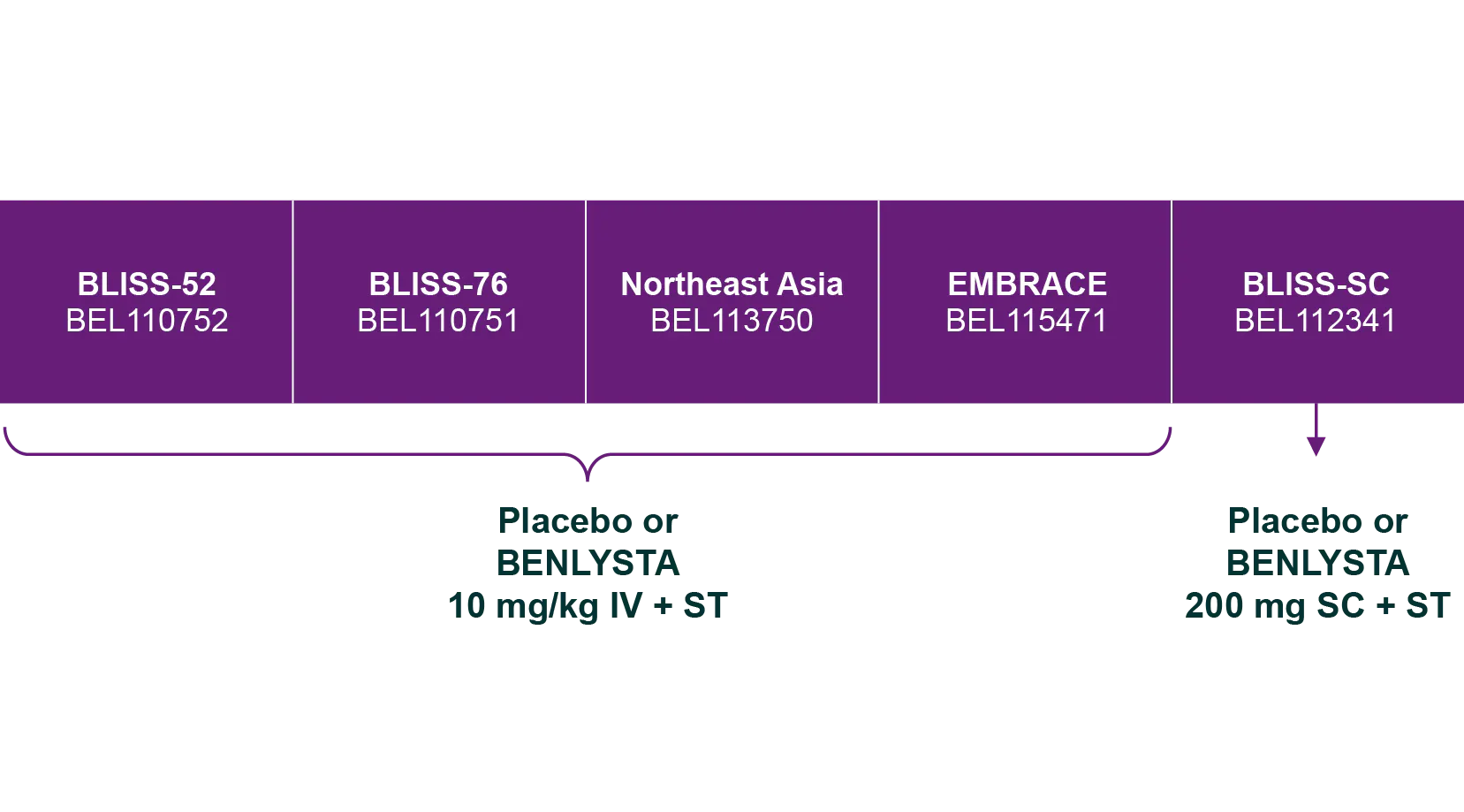 Study design: post hoc summary of pooled monthly Week 52 data of adults with active SLE from five Phase III studies Study design: post hoc summary of pooled monthly Week 52 data of adults with active SLE from five Phase III studies