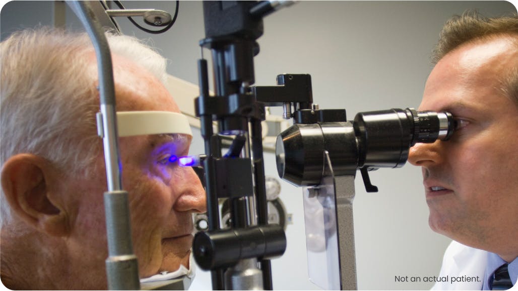 Doctor examining a patient's eyes