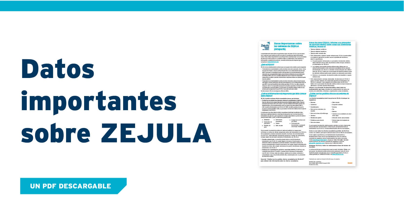 PDF de datos importantes sobre ZEJULA (niraparib)