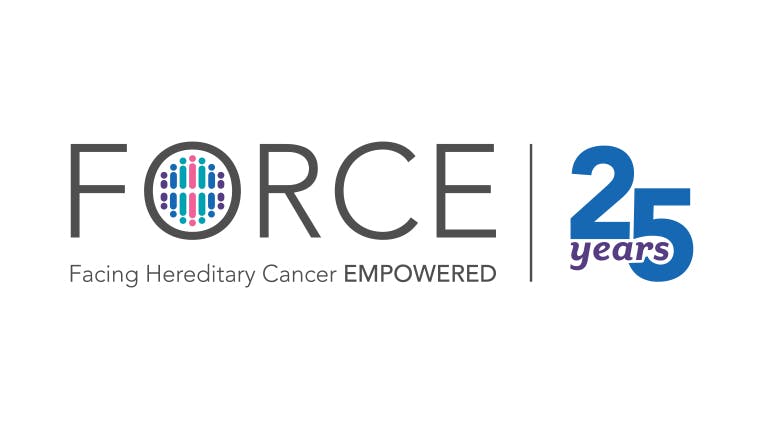 Facing Hereditary Cancer Empowered (FORCE) (Afrontar el Cáncer Hereditario con Confianza) - logotipo de 25 años