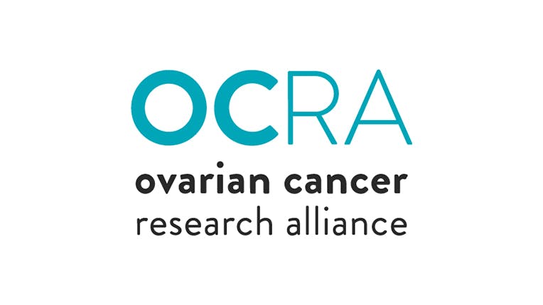 Logotipo de OCRA, Ovarian Cancer Research Alliance (Alianza para la Investigación del Cáncer de Ovario)