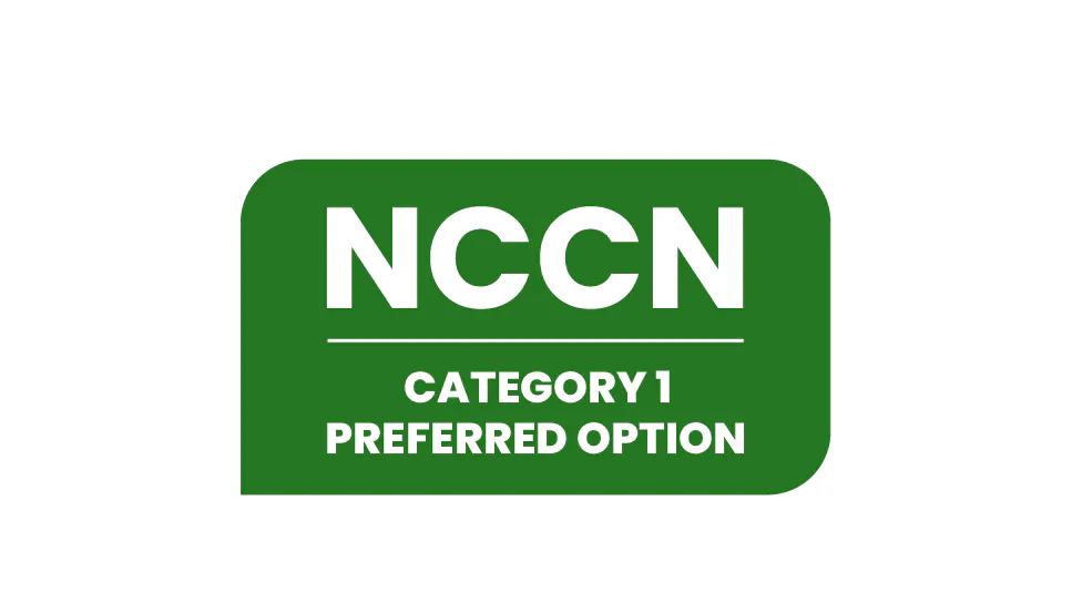 NCCN category 1 preferred option icon. NCCN category 1 preferred option icon.