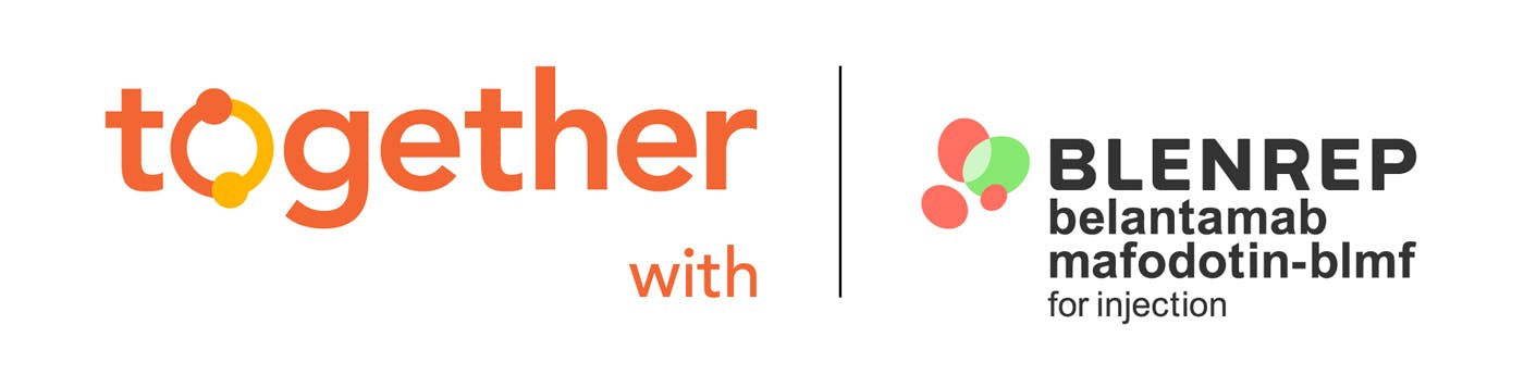 Together with BLENREP logo. Together with BLENREP logo.