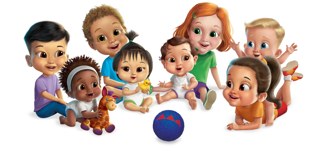 Children sitting around a ball Children sitting around a ball