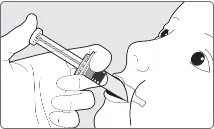 Step 6: For oral administration only. Have the infant seated in a reclining position. Place the oral dosing applicator towards the inner cheek. Administer the entire contents of the oral dosing applicator into the infant’s mouth.