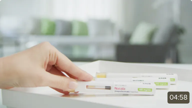 Video thumbnail: Learn how to use the NUCALA Autoinjector at home