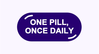 One pill, once daily. One pill, once daily.