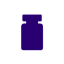 Dark blue pill bottle icon.