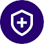Dark blue safety profile icon.