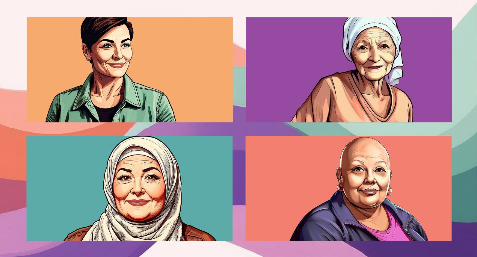 Illustration of four women Illustration of four women