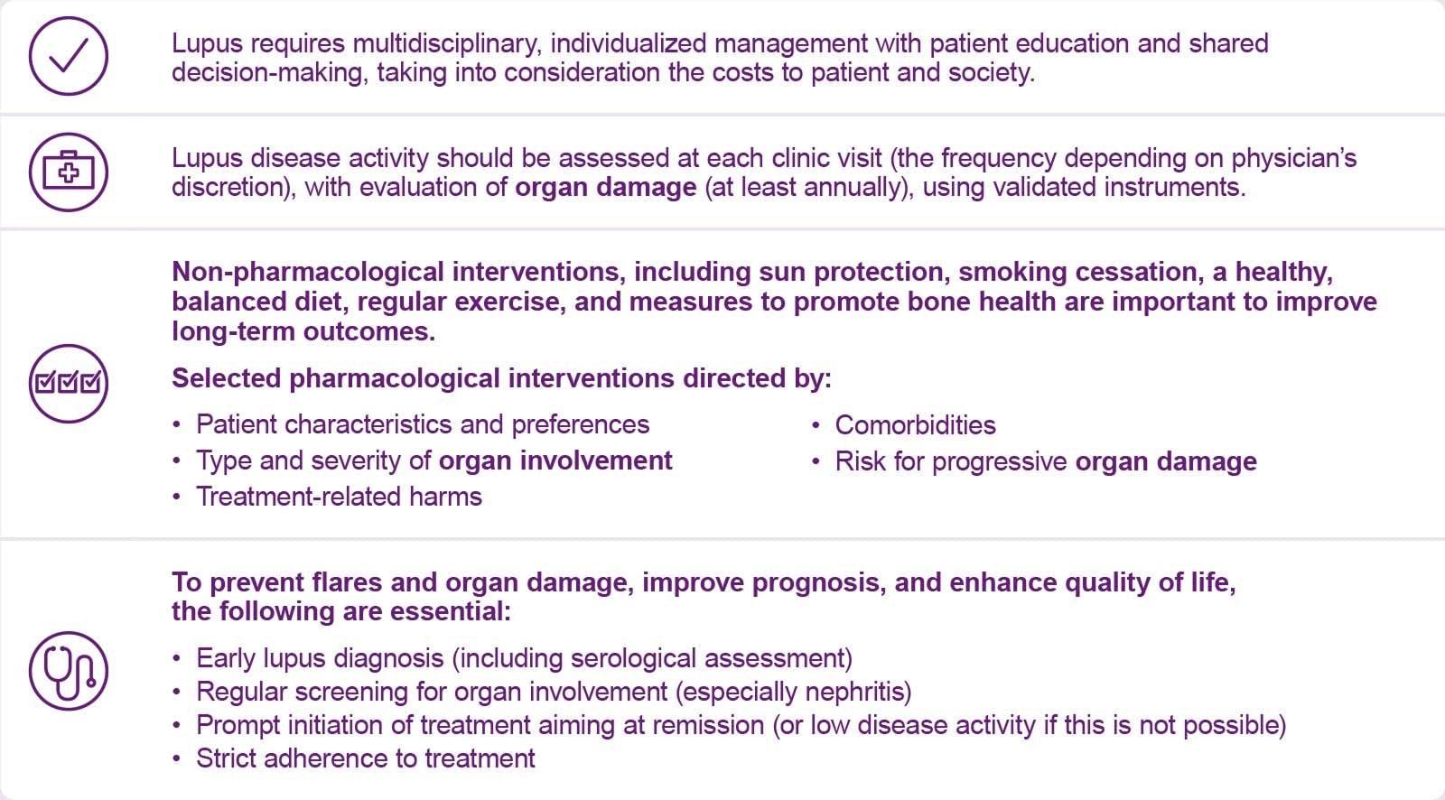 Select overarching principles from the 2023 EULAR recommendations for lupus