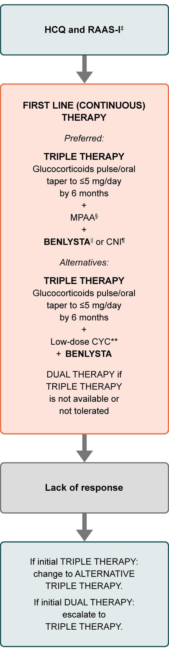 Select treatment algorithm from the 2024 ACR guidelines for lupus nephritis