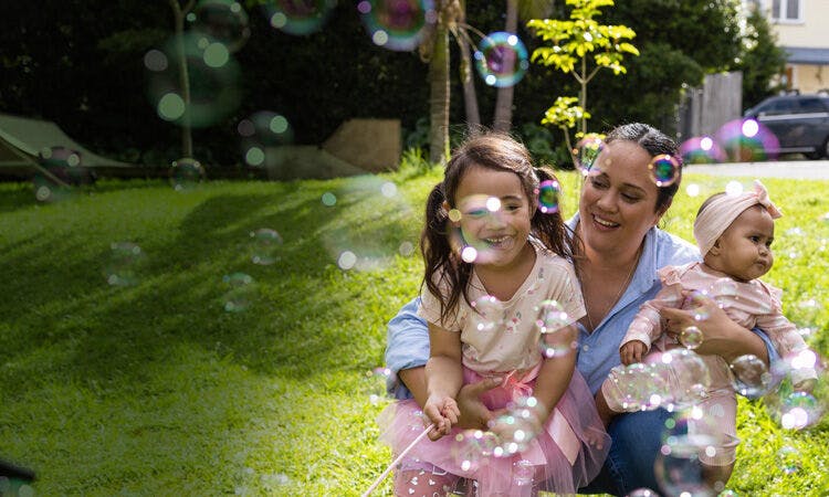 Mom Playing with Kids bubble