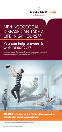Bexsero leaflet of baby in hospital bed