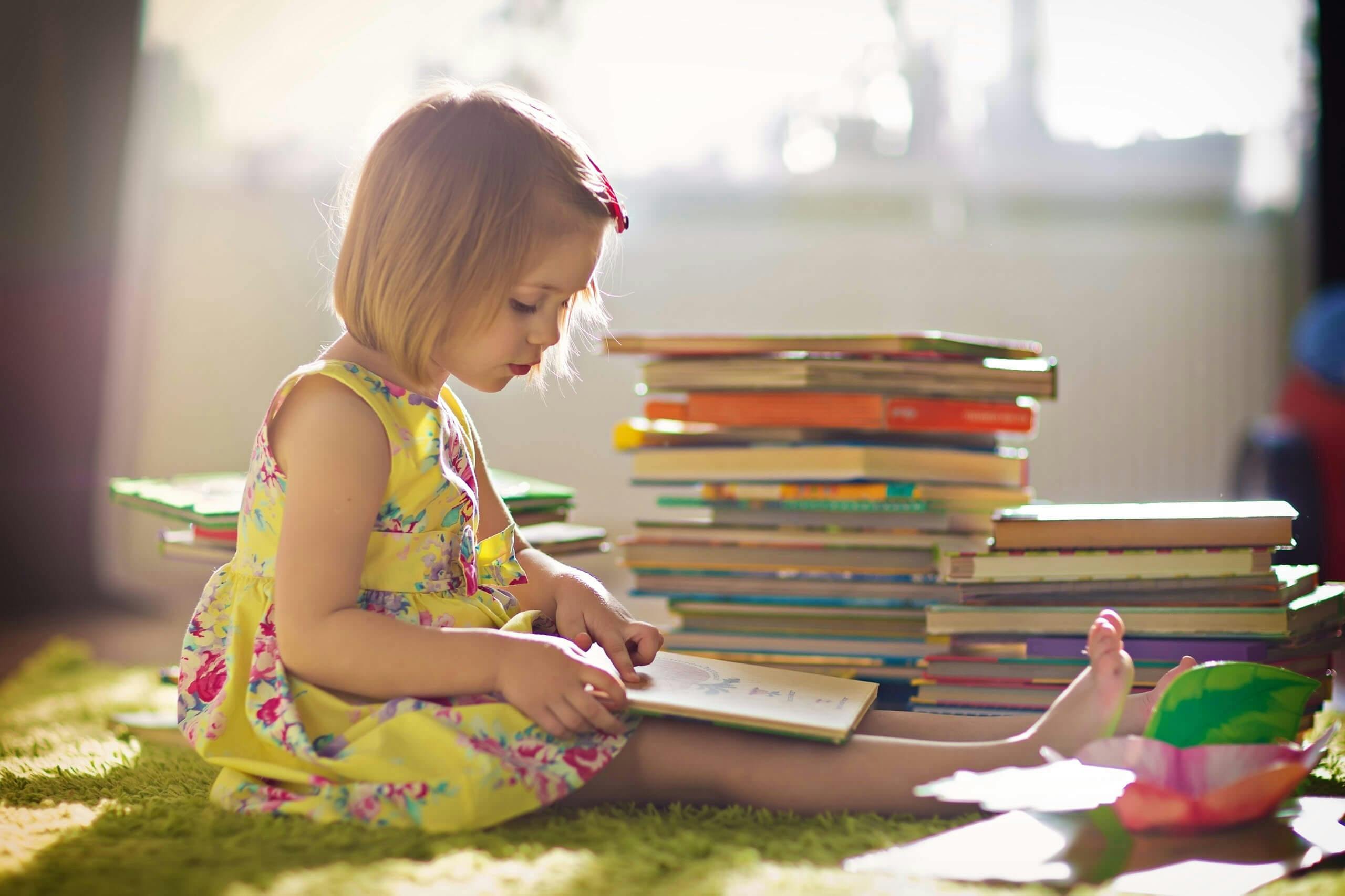 Young girl reading