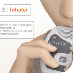 Vidéo sur les directives d’utilisation de l’inhalateur ELLIPTA 