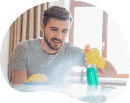 Image: Man Cleaning Surface