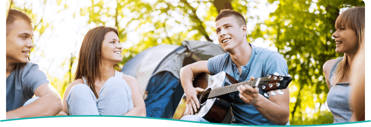 Banner: Friends Listening to Music