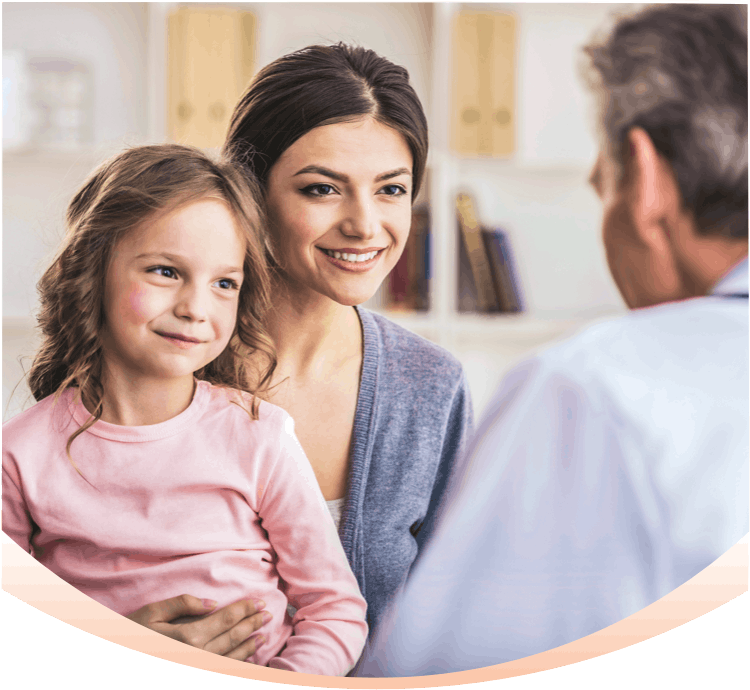 Banner: Parent and Child with Physician