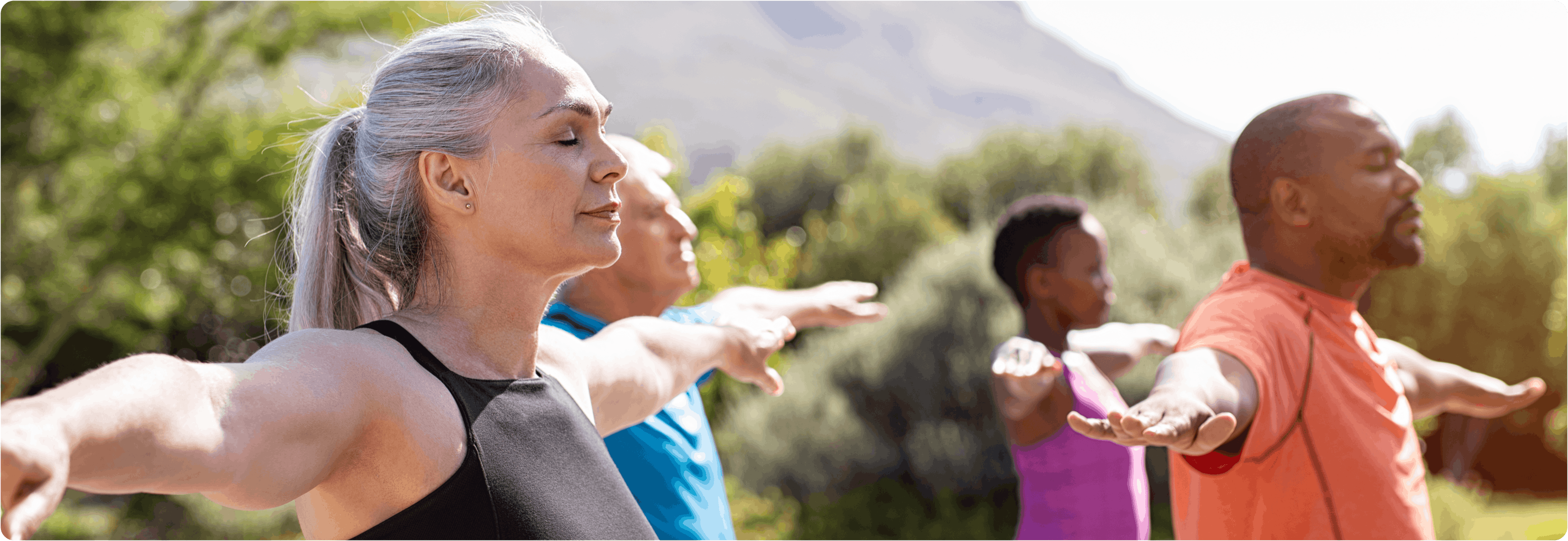 Banner: Woman Doing Yoga Outdoors