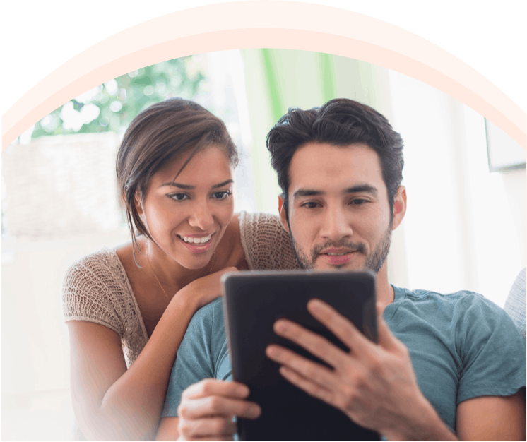 Image: Woman and Man Use Tablet