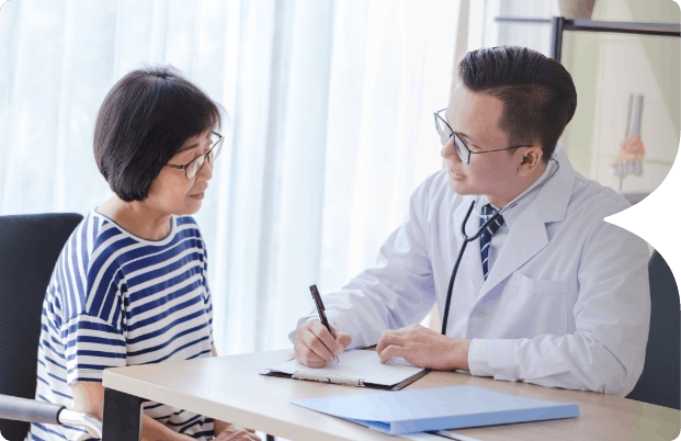Female patient with healthcare provider Image: female patient with doctor