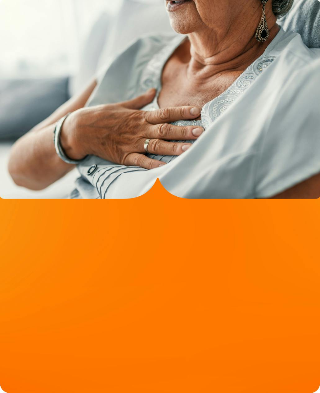 Woman holding chest Woman holding chest image