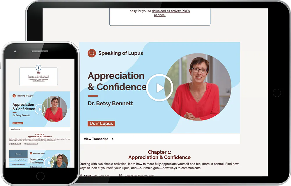 Image of Speaking of Lupus videos on a mobile and tablet device