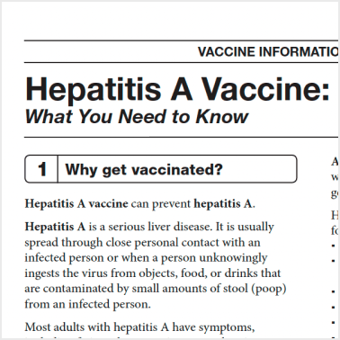 Hepatitis A Vaccine Information