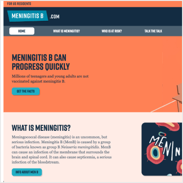 Thumbnail: Meningococcal B website