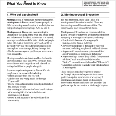 What you need to know about meningococcal B vaccine