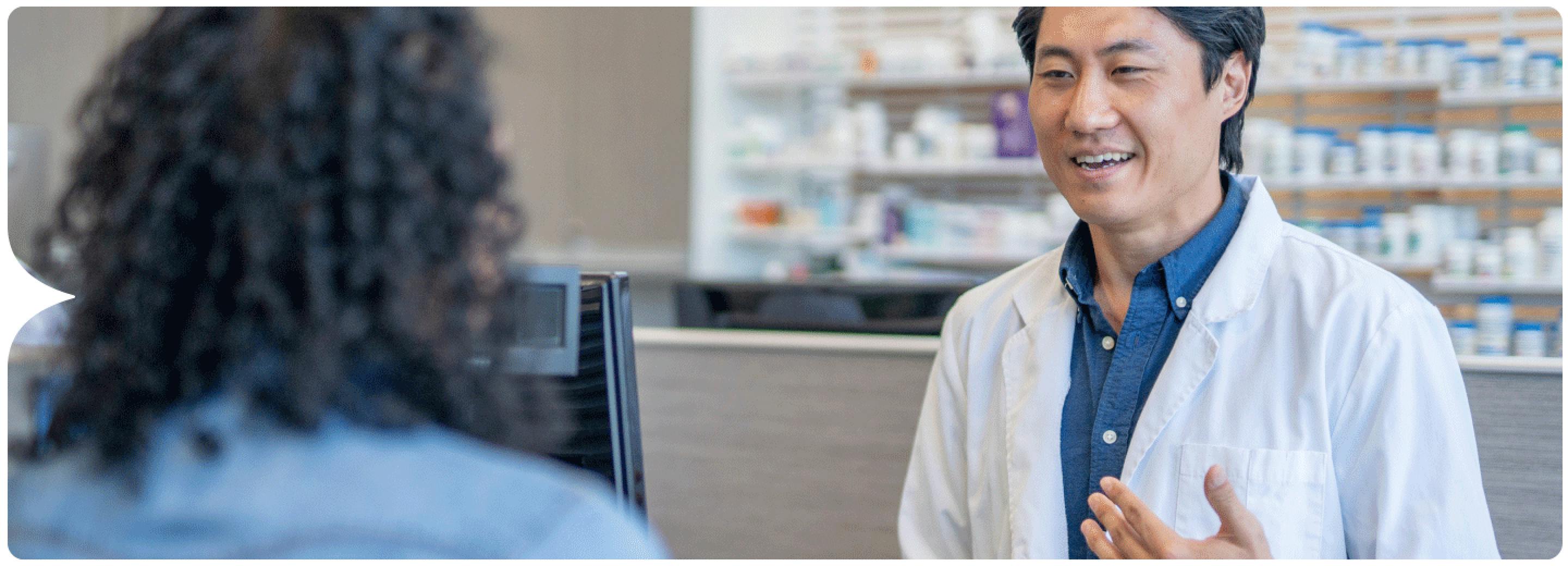 Image: Patient talking to pharmacist