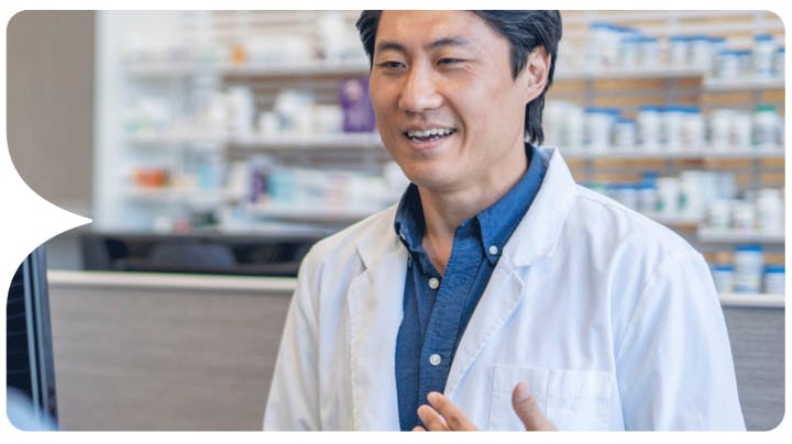 Image: Patient talking to pharmacist