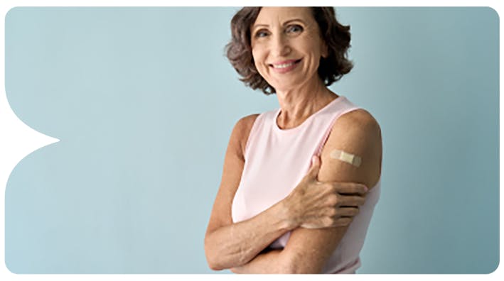 Image: Female patient with Band-Aid on arm
 Image: Female patient with Band-Aid on arm