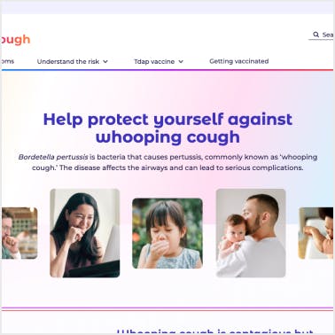 Thumbnail: About Whooping Cough website