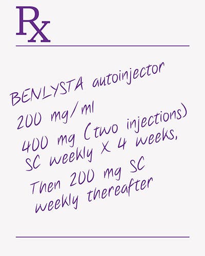 Image: BENLYSTA Autoinjector 200 mg/ml written prescription Image: BENLYSTA Autoinjector 200 mg/ml written prescription