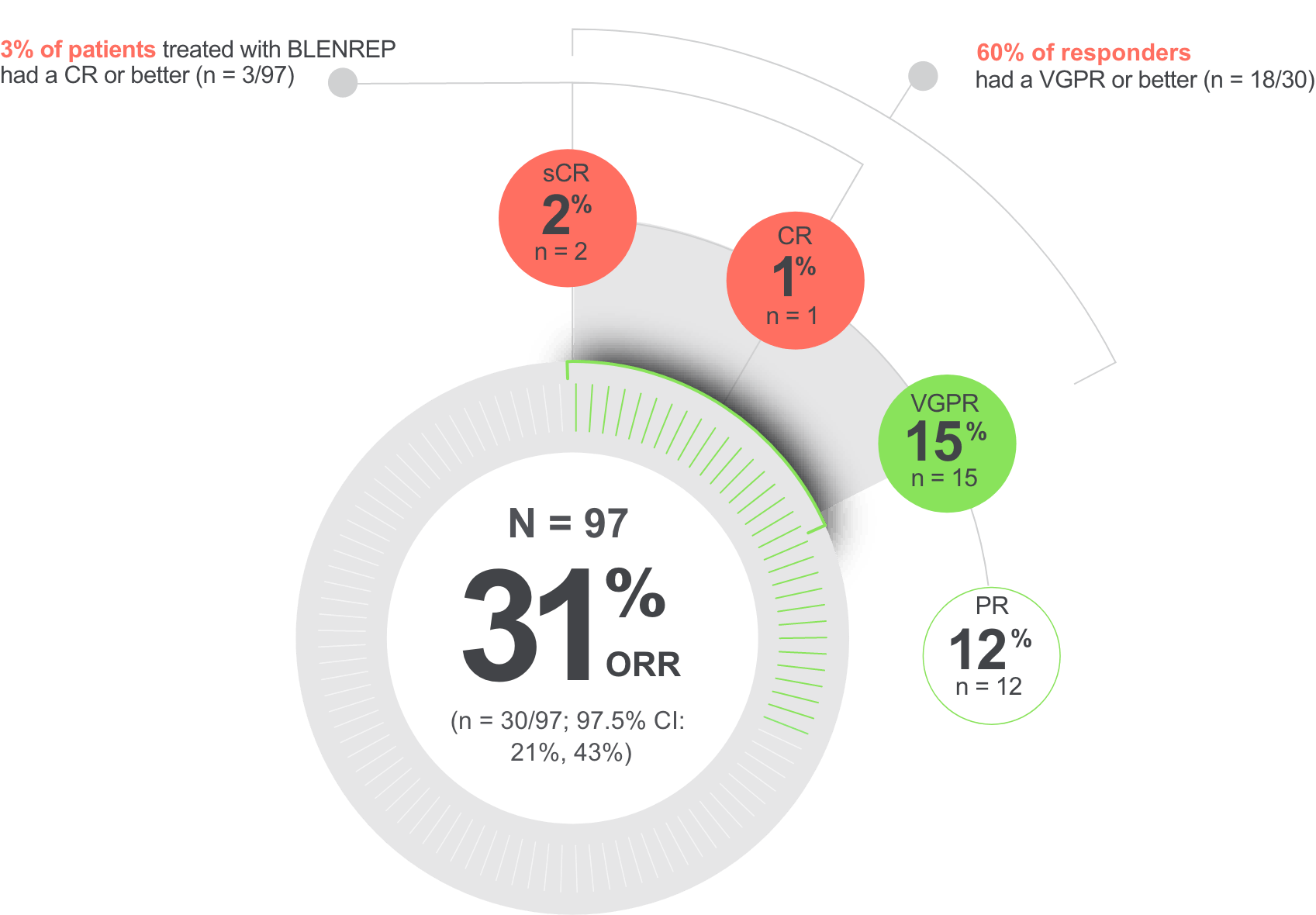 Visual Showing Overall Response Rate to BLENREP at 6 months