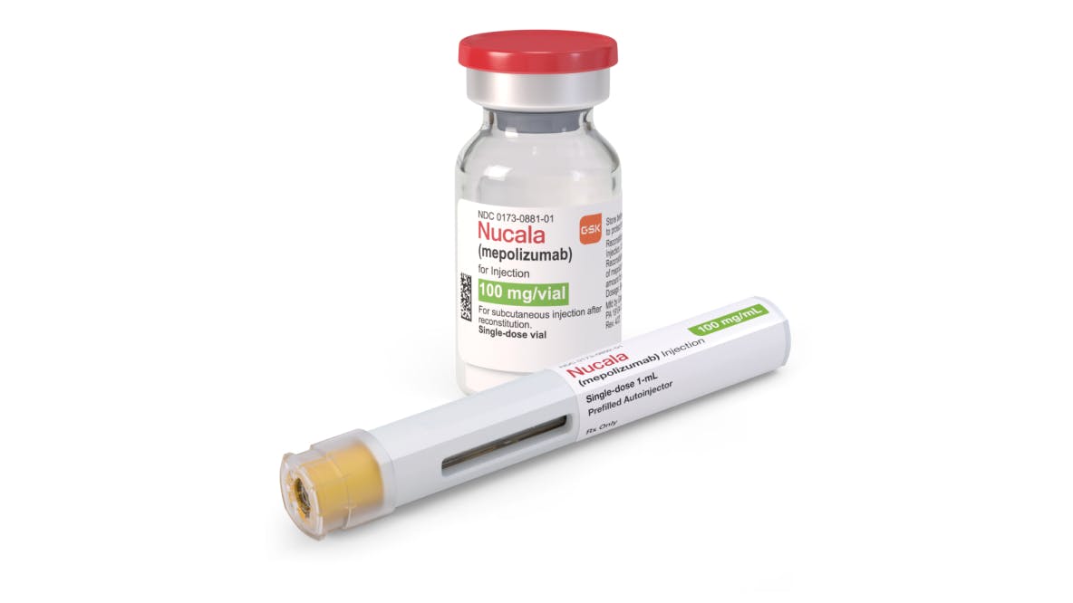 Autoinjector and NUCALA solution showing different administration methods
