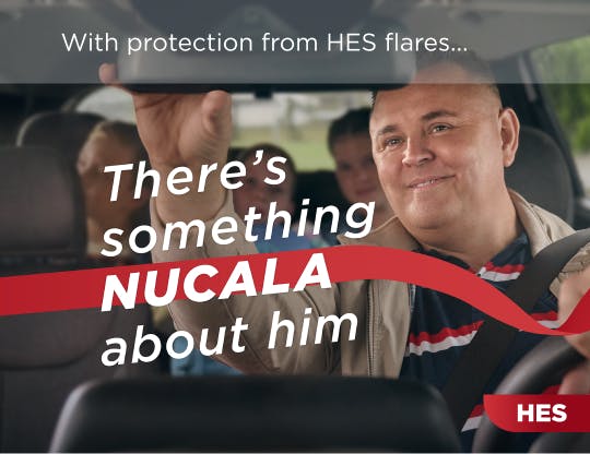 With protection from HES flares, there's something NUCALA (mepolizumab) about him
