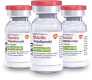 Three vials for a 300-mg dose of NUCALA