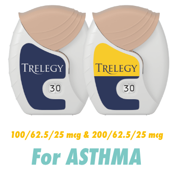TRELEGY for Asthma 100/62.5/25 mcg & 200/62.5/25mcg