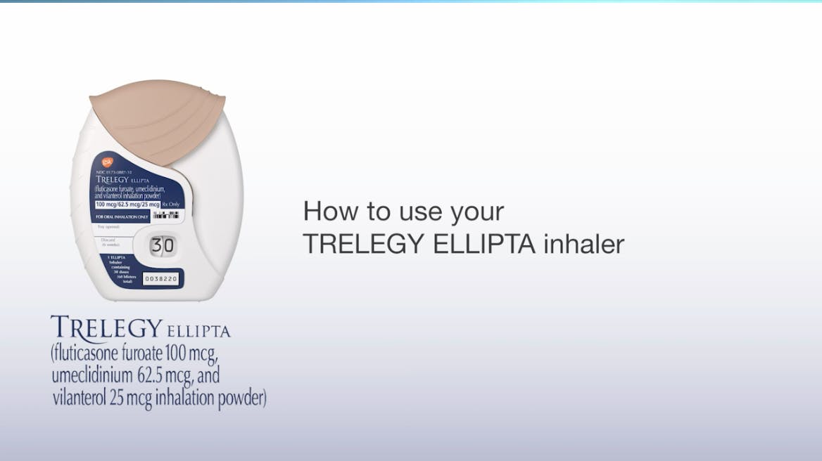 How to use TRELEGY ELLIPTA inhaler video thumbnail