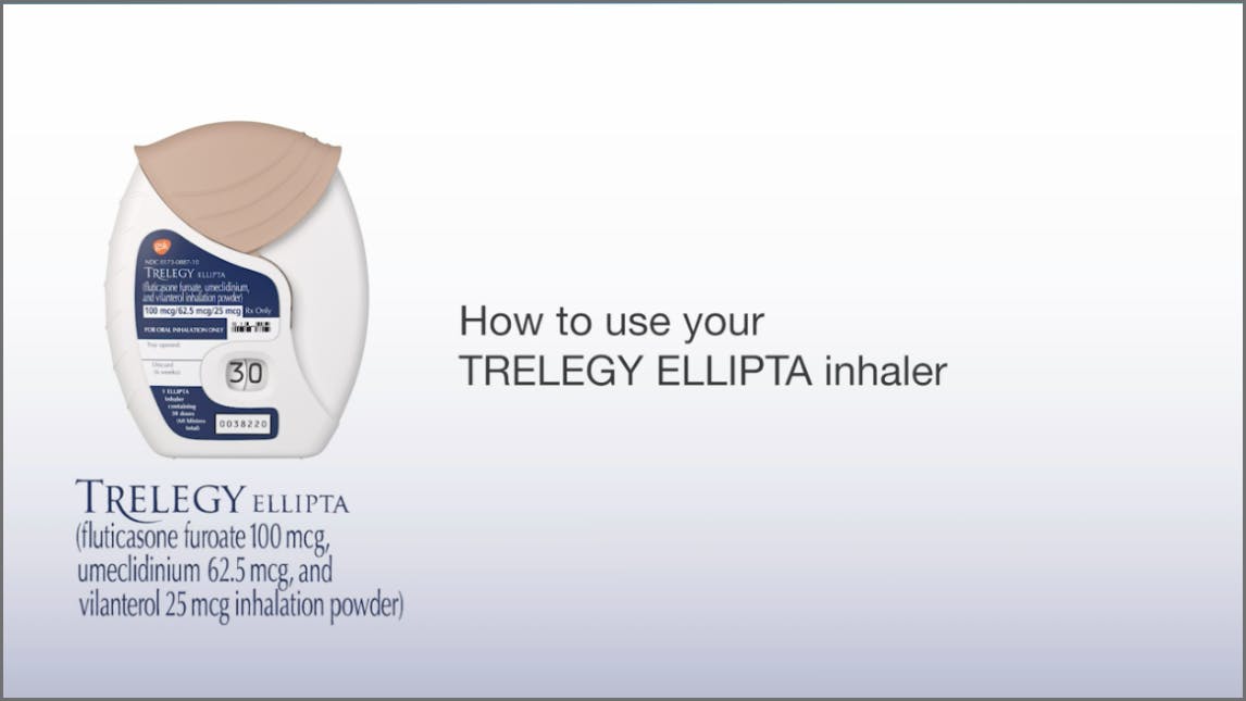 How to use TRELEGY ELLIPTA inhaler video thumbnail