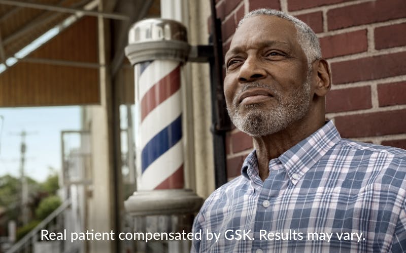 Watch Gordon's story. Real patient compensated by GSK. Results may vary.