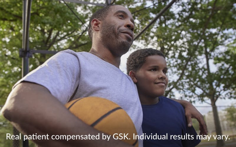Watch Jamaur's story. Real patient compensated by GSK. Individual results may vary.