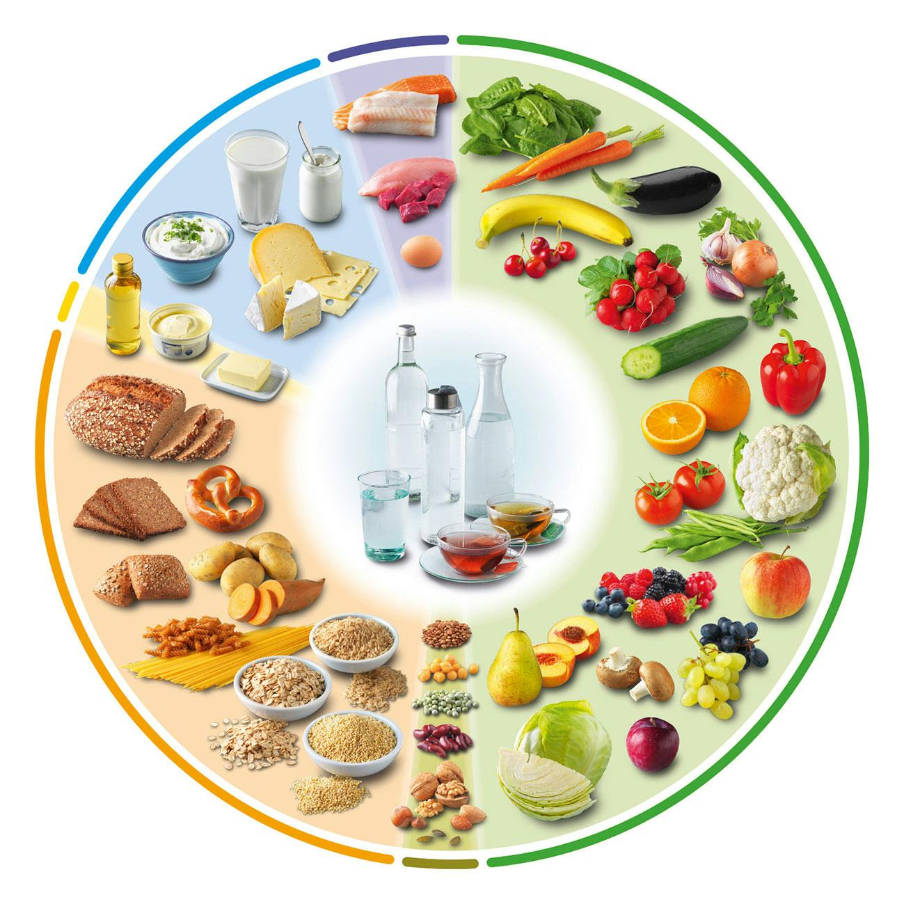 Bei HIV gesunde Ernährung mit Ernährungskreis der DGE