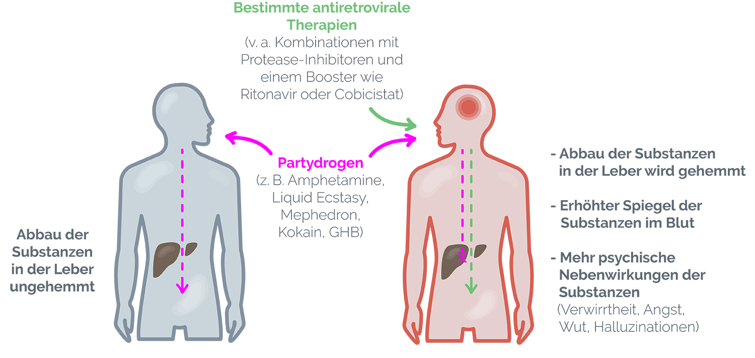 Einfluss HIV-Therapie auf gleichzeitig konsumierte Substanzen in Leber