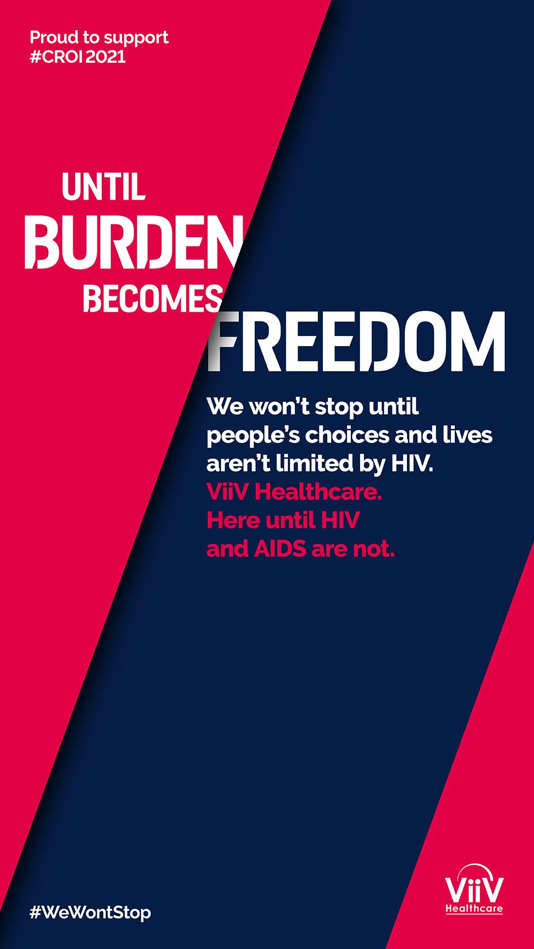$titleMobileImage Until burden becomes freedom, close up of a woman face for the CROI 2021 conference