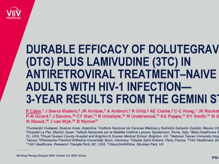 Dovato-GEM INI 1&2  144 week study -HIV Glasgow 2020  Presentation