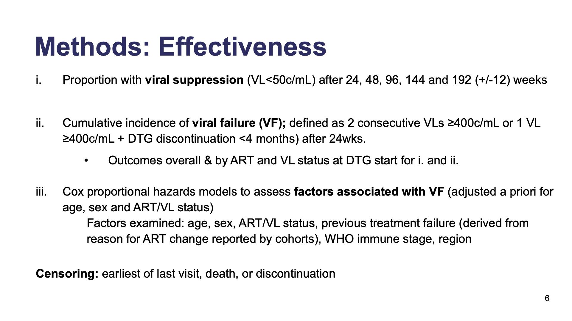 Methods: Effectiveness